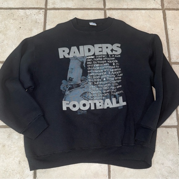 VTG 90S LOS ANGELES RAIDERS CREWNECK SWEATSHIRT SALEM SPORTSWEAR NFL USA